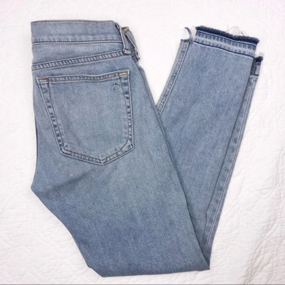 Rag & Bone Jeans • Dre Capri in Marina Step Hem Stretchy Light Wash Blue Size 24 - Picture 5 of 13